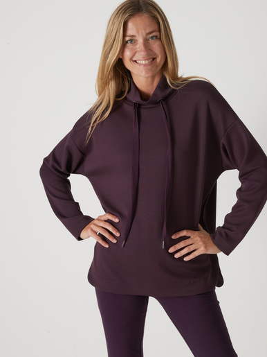 Sweat-shirt à large col montant - Daxon - Quetsche