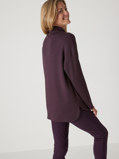 Sweat-shirt à large col montant - Daxon - Quetsche