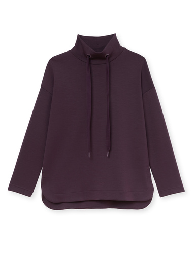 Sweat-shirt à large col montant - Daxon - Quetsche