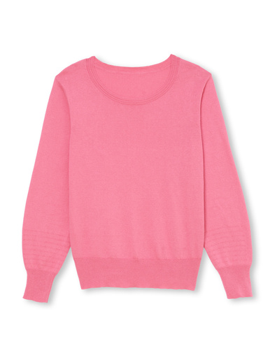 Pull col rond pure laine - Daxon - Rose