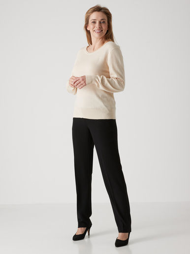 Pull col rond pure laine - Daxon - Ecru