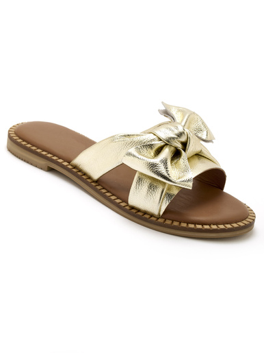 Mules noeud fantaisie tout cuir