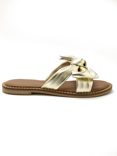 Mules noeud fantaisie tout cuir