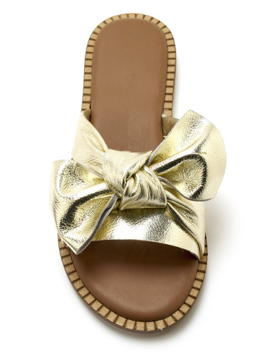 Mules noeud fantaisie tout cuir