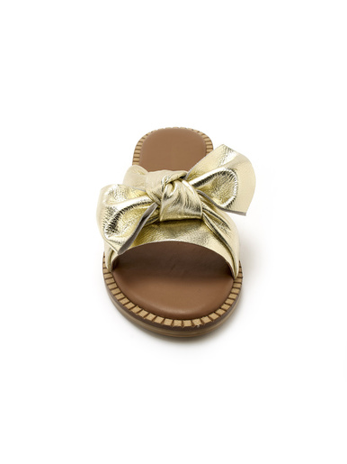 Mules noeud fantaisie tout cuir