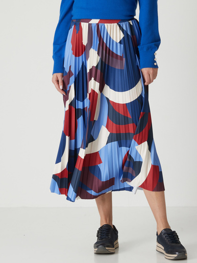 Jupe élastiquée plissé soleil - Daxon - Imprimé multicolore