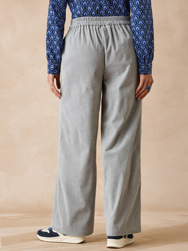 Pantalon large velours côtelé