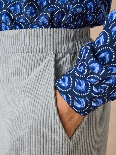 Pantalon large velours côtelé