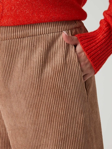 Pantalon large velours côtelé