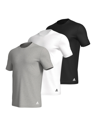 Lot de 3 tee-shirts Active Core Coton - Adidas - Gris chine+blanc+noir