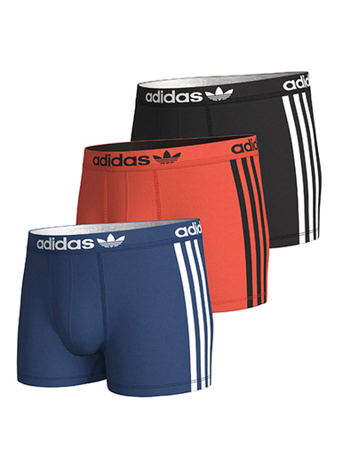 Lot de 3 boxers Coton Flex 3 Stripes - Adidas - Gris+rouge+noir