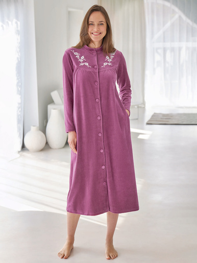 Robe de chambre en maille velours - Daxon - Raisin