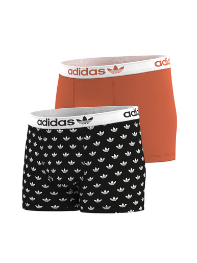 Lot de 2 boxers Confort Coton Print - Adidas - Orange + noir