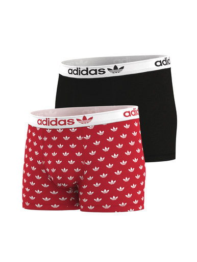 Lot de 2 boxers Confort Coton Print - Adidas - Noir+ rouge