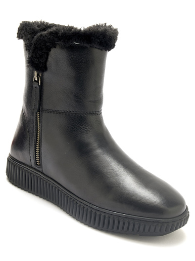 Boots double zip semelle amovible - Pédiconfort - Noir