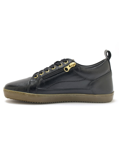 Sneakers basses à lacets et zip côté