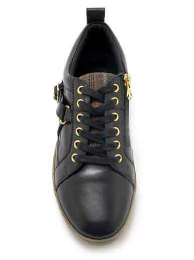 Sneakers basses à lacets et zip côté