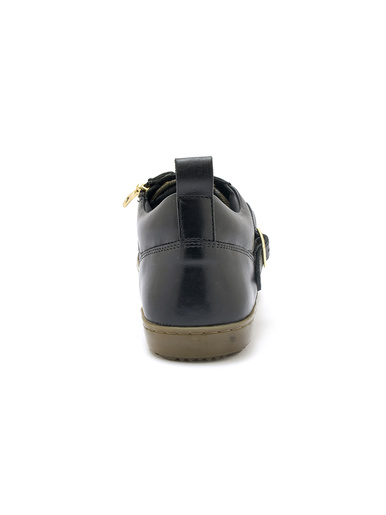 Sneakers basses à lacets et zip côté