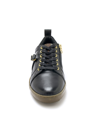 Sneakers basses à lacets et zip côté