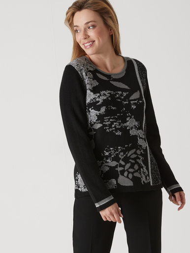 Pull maille jacquard - Daxon - Noir