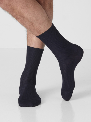 Lot mi-chaussettes laine pieds sensibles - Daxon - Marine