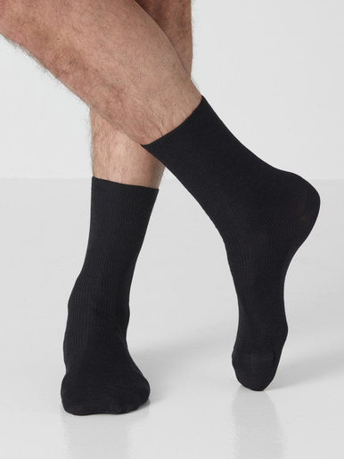 Lot mi-chaussettes laine pieds sensibles - Daxon - Noir