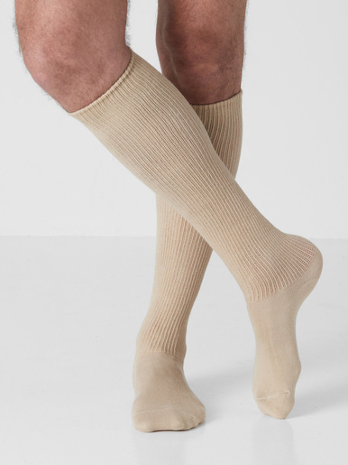 Lot 2 paires mi-bas pieds larges - Labonal - Beige