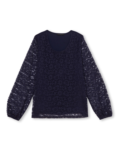 Tee-shirt avec dentelle - Daxon - Marine
