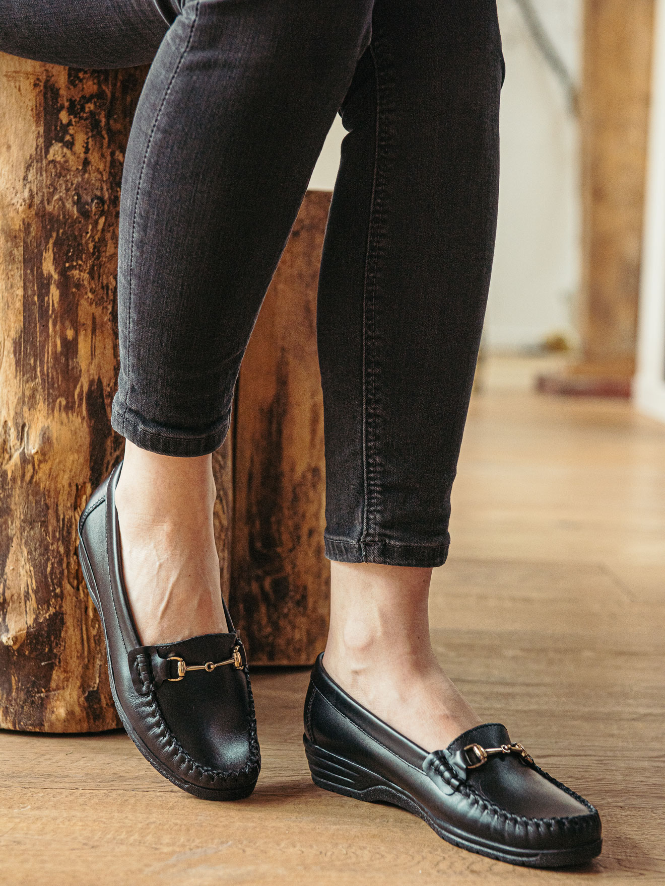 Pediconfort Mocassini Donna In Pelle: Tacco Piatto 3 Cm, Cucitura A Mano, Larghezza Comfort - Perfetti Per Camminare