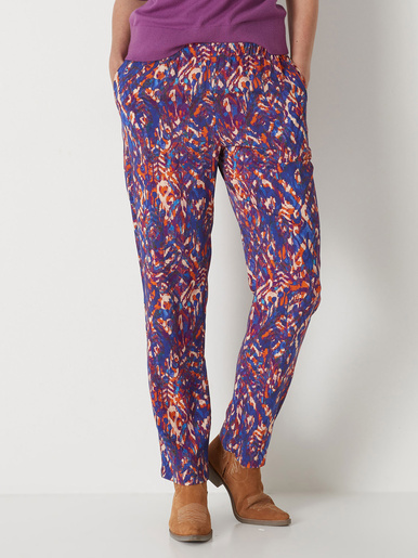 Pantalon fluide élastiqué - Daxon - Imprimé violet