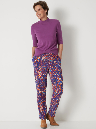 Pantalon fluide élastiqué - Daxon - Imprimé violet