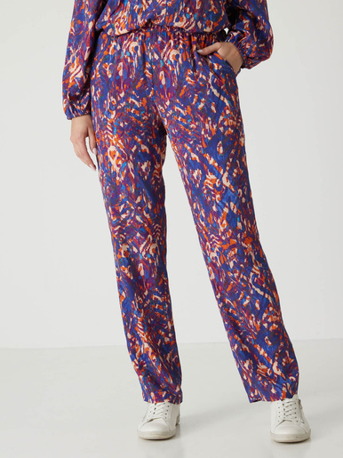 Pantalon fluide élastiqué - Daxon - Imprimé violet
