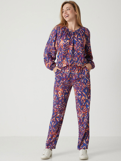 Pantalon fluide élastiqué - Daxon - Imprimé violet