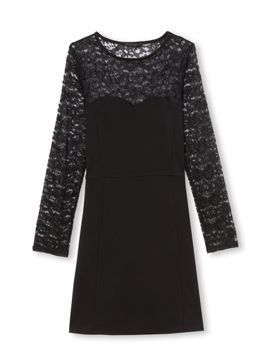 Robe maille et dentelle