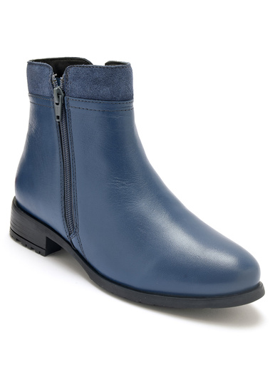 Boots en cuir double zip