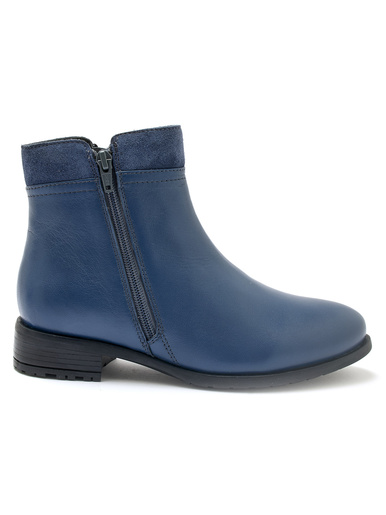 Boots en cuir double zip