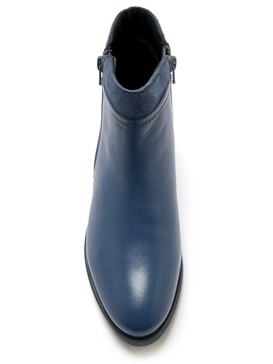 Boots en cuir double zip