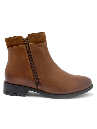 Boots en cuir double zip