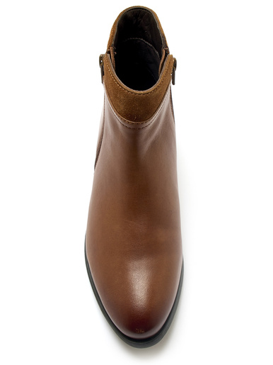 Boots en cuir double zip