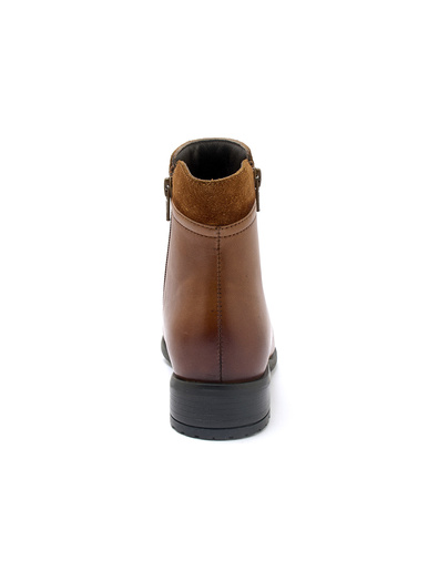 Boots en cuir double zip