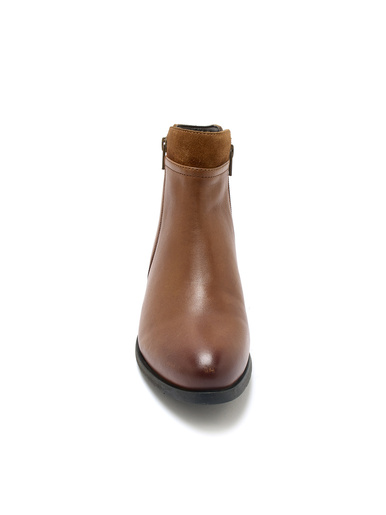 Boots en cuir double zip