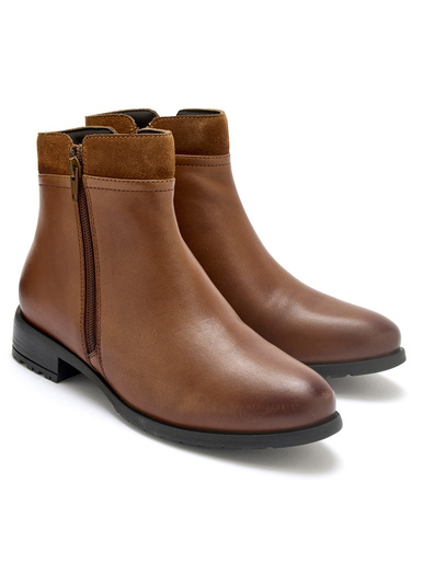 Boots en cuir double zip