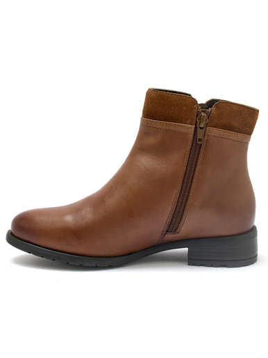 Boots en cuir double zip