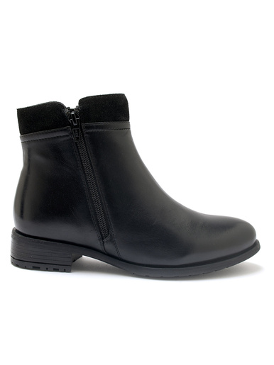 Boots en cuir double zip