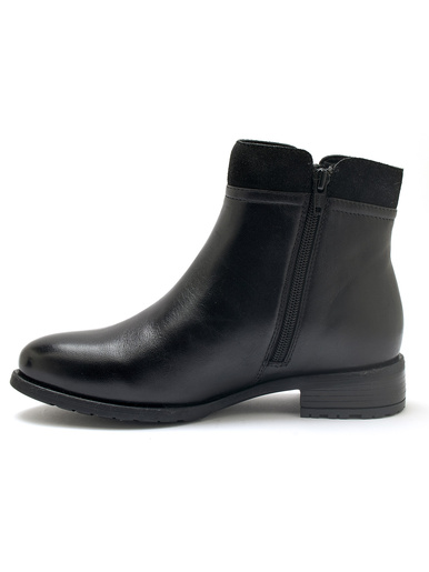 Boots en cuir double zip