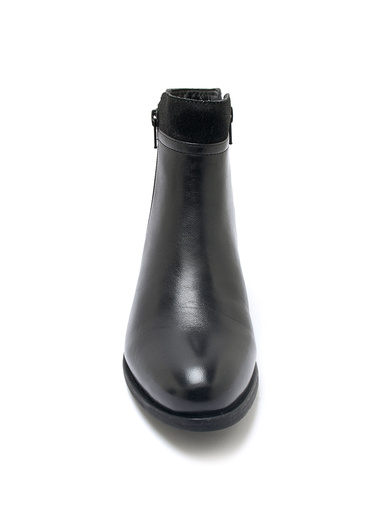 Boots en cuir double zip