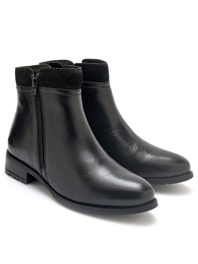 Boots en cuir double zip