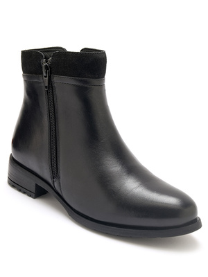 Boots en cuir double zip