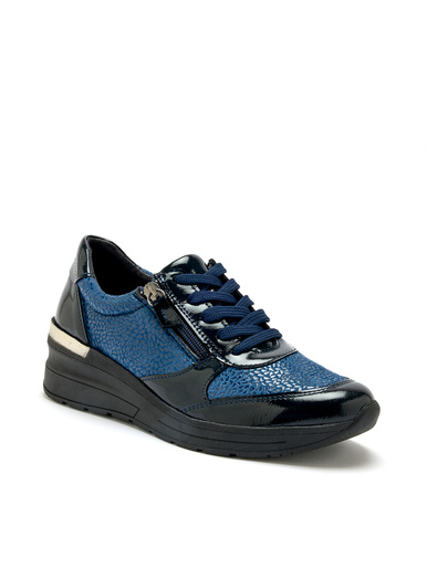 Derbies zip côté et lacets - Pédiconfort - Bleu