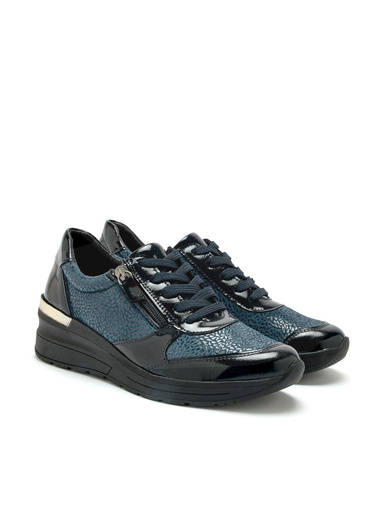 Derbies zip côté et lacets - Pédiconfort - Bleu